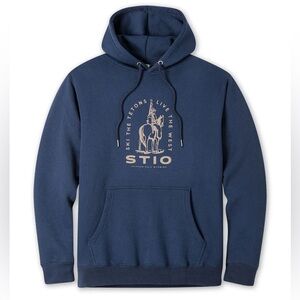 Stio Navy Blue Men's Ski The Tetons Graphic Sweatshirt Hoodie Large